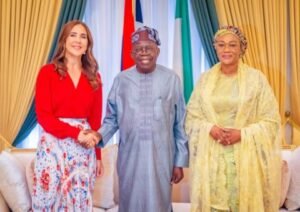 President Tinubu at a diplomatic meeting during Queen of Denmark’s visit to Nigeria