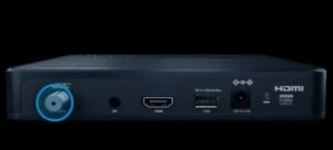 MultiChoice sleek black DStv HD decoder with its remote control resting on top, symbolizing affordability and quality.