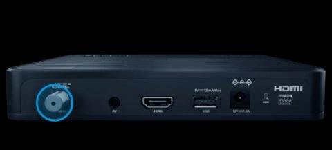 MultiChoice sleek black DStv HD decoder with its remote control resting on top, symbolizing affordability and quality.