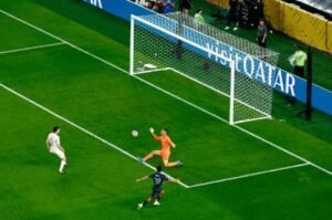 Vinícius Júnior celebrates after scoring in the RB Salzburg vs Real Madrid FIFA Club World Cup match.