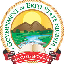 Ekiti State Government official logo displayed prominently at a government event.