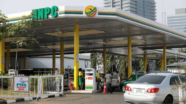 NNPC fuel station in Lagos where new petrol price of N865 per litre is displayed