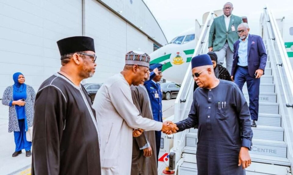 Kashim Shettima arrives in London to accompany Muhammadu Buhari’s remains back to Nigeria.