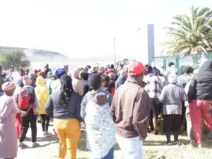 Residents of Whittlesea protesting outside Hewu Hospital over poor healthcare services.