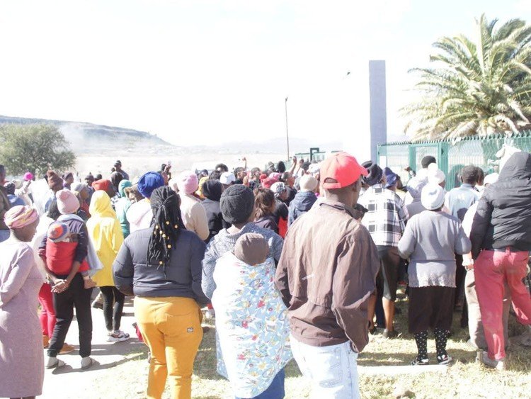 Residents of Whittlesea protesting outside Hewu Hospital over poor healthcare services.